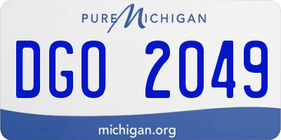 MI license plate DGO2049