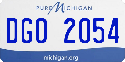 MI license plate DGO2054