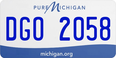 MI license plate DGO2058