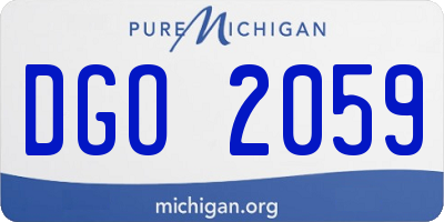 MI license plate DGO2059