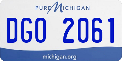 MI license plate DGO2061
