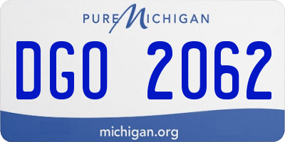 MI license plate DGO2062