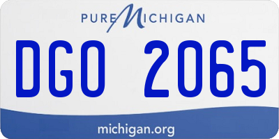 MI license plate DGO2065