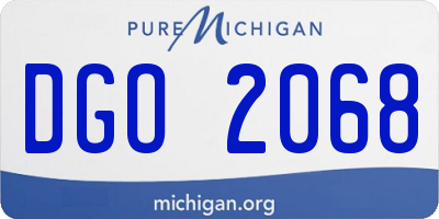 MI license plate DGO2068