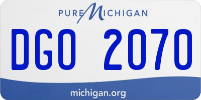 MI license plate DGO2070