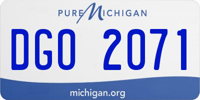 MI license plate DGO2071