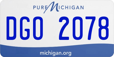 MI license plate DGO2078