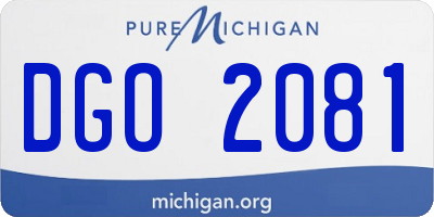 MI license plate DGO2081