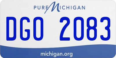 MI license plate DGO2083