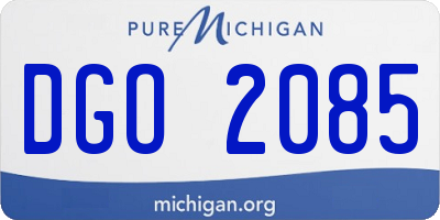 MI license plate DGO2085
