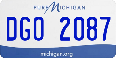MI license plate DGO2087
