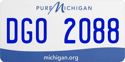 MI license plate DGO2088