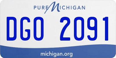 MI license plate DGO2091