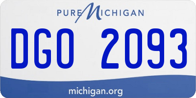 MI license plate DGO2093