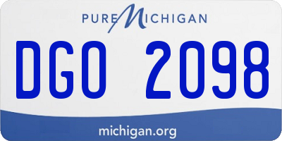 MI license plate DGO2098