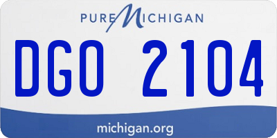 MI license plate DGO2104