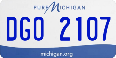 MI license plate DGO2107