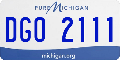 MI license plate DGO2111
