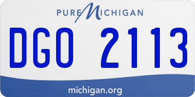 MI license plate DGO2113