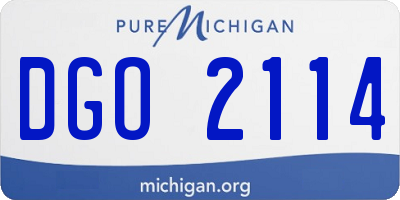 MI license plate DGO2114