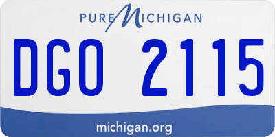 MI license plate DGO2115