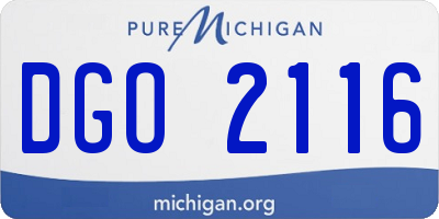 MI license plate DGO2116