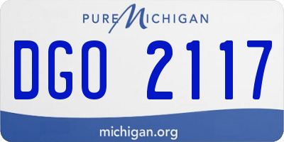 MI license plate DGO2117