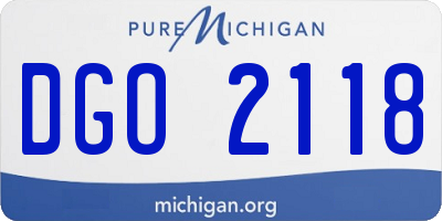 MI license plate DGO2118