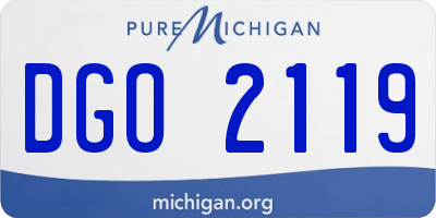 MI license plate DGO2119