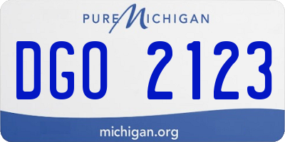 MI license plate DGO2123