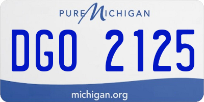 MI license plate DGO2125