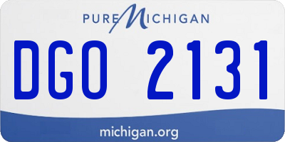 MI license plate DGO2131
