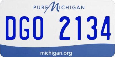 MI license plate DGO2134