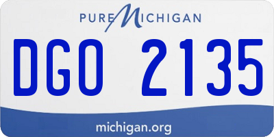 MI license plate DGO2135