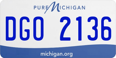 MI license plate DGO2136