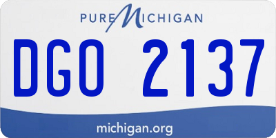MI license plate DGO2137