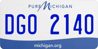 MI license plate DGO2140