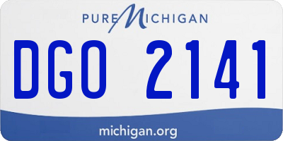 MI license plate DGO2141