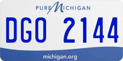 MI license plate DGO2144