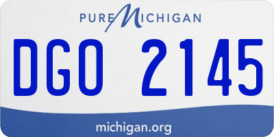 MI license plate DGO2145