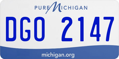 MI license plate DGO2147