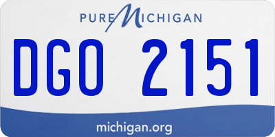 MI license plate DGO2151