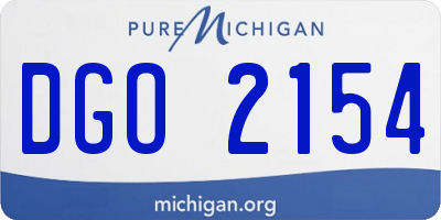 MI license plate DGO2154