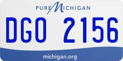 MI license plate DGO2156