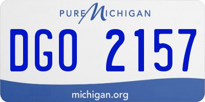 MI license plate DGO2157