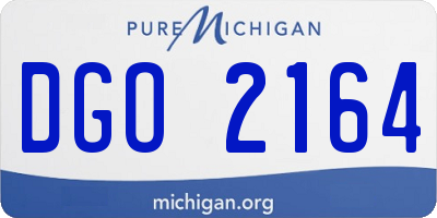 MI license plate DGO2164