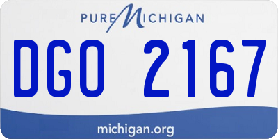 MI license plate DGO2167