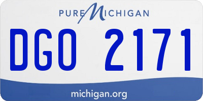 MI license plate DGO2171