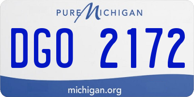 MI license plate DGO2172
