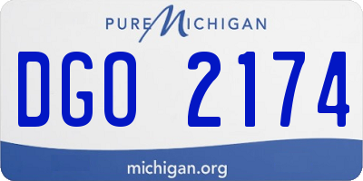 MI license plate DGO2174